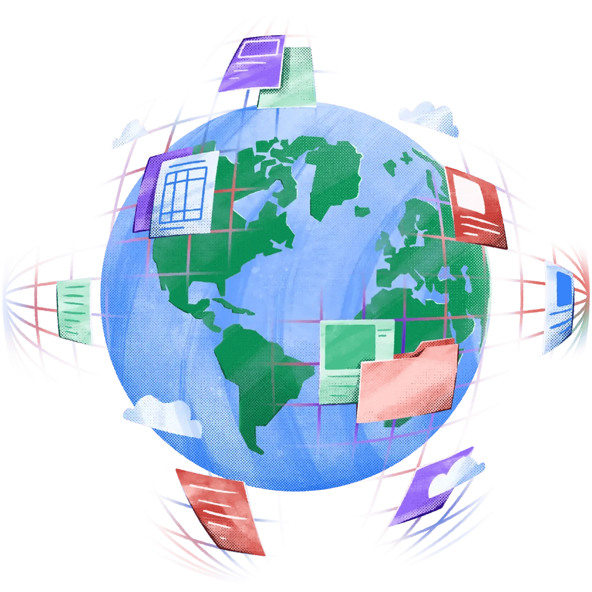 23-Planet_earth-Documents-Wire_globe-Clouds