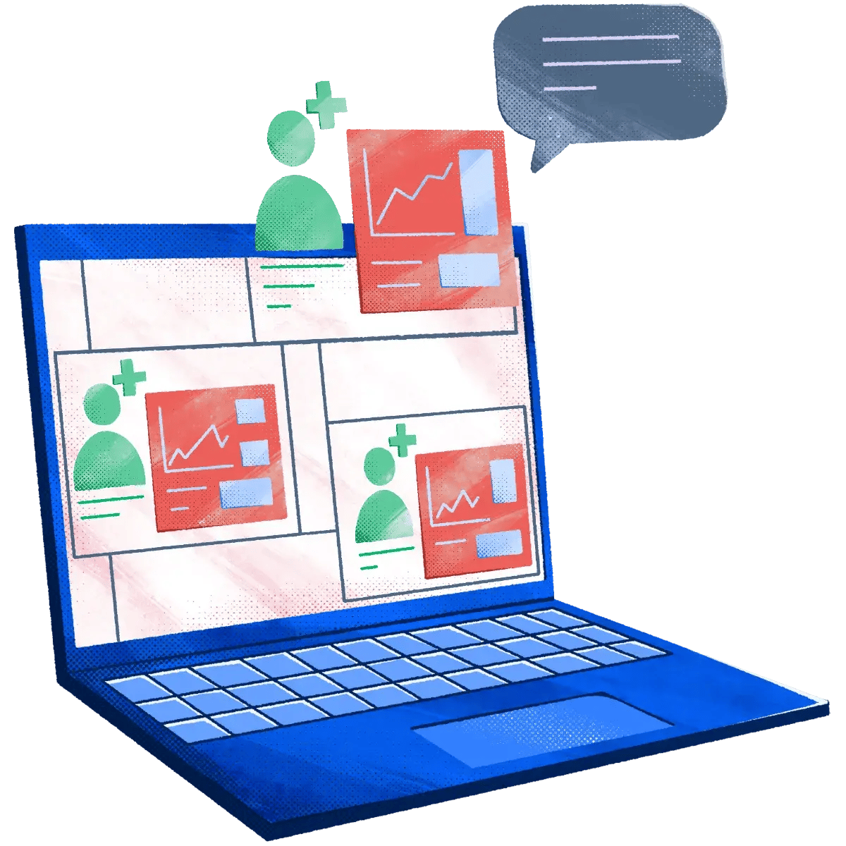 105-Laptop-Chat_bubble-Employees-Profiles-Graphs-Commenr-Talent-Resource 