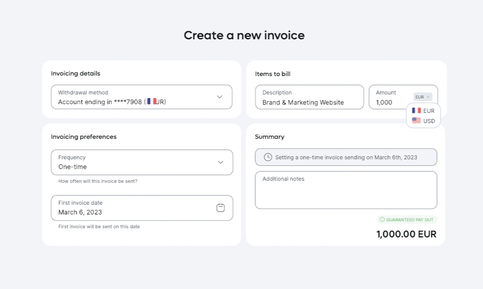 Contractor invoice creation