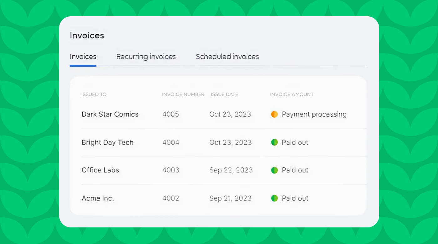 Invoice dashboard on Remote’s Freelancer Hub