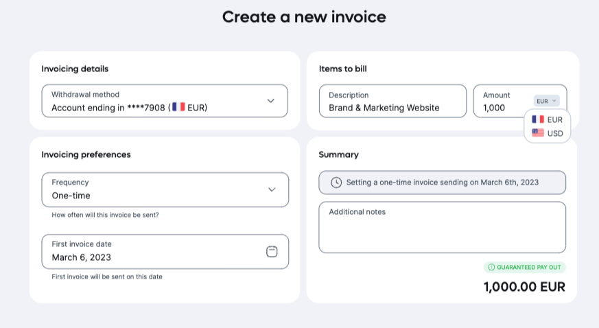 New invoice