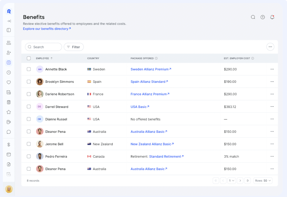 Remote international employee benefits