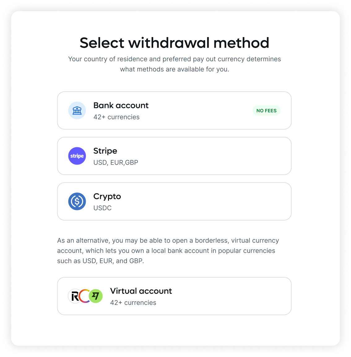 crypto payouts Remtoe interface