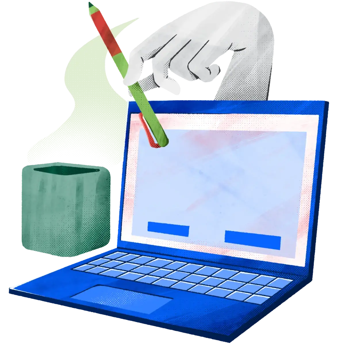 03-Laptop_hot-cup_Hand-with-pen