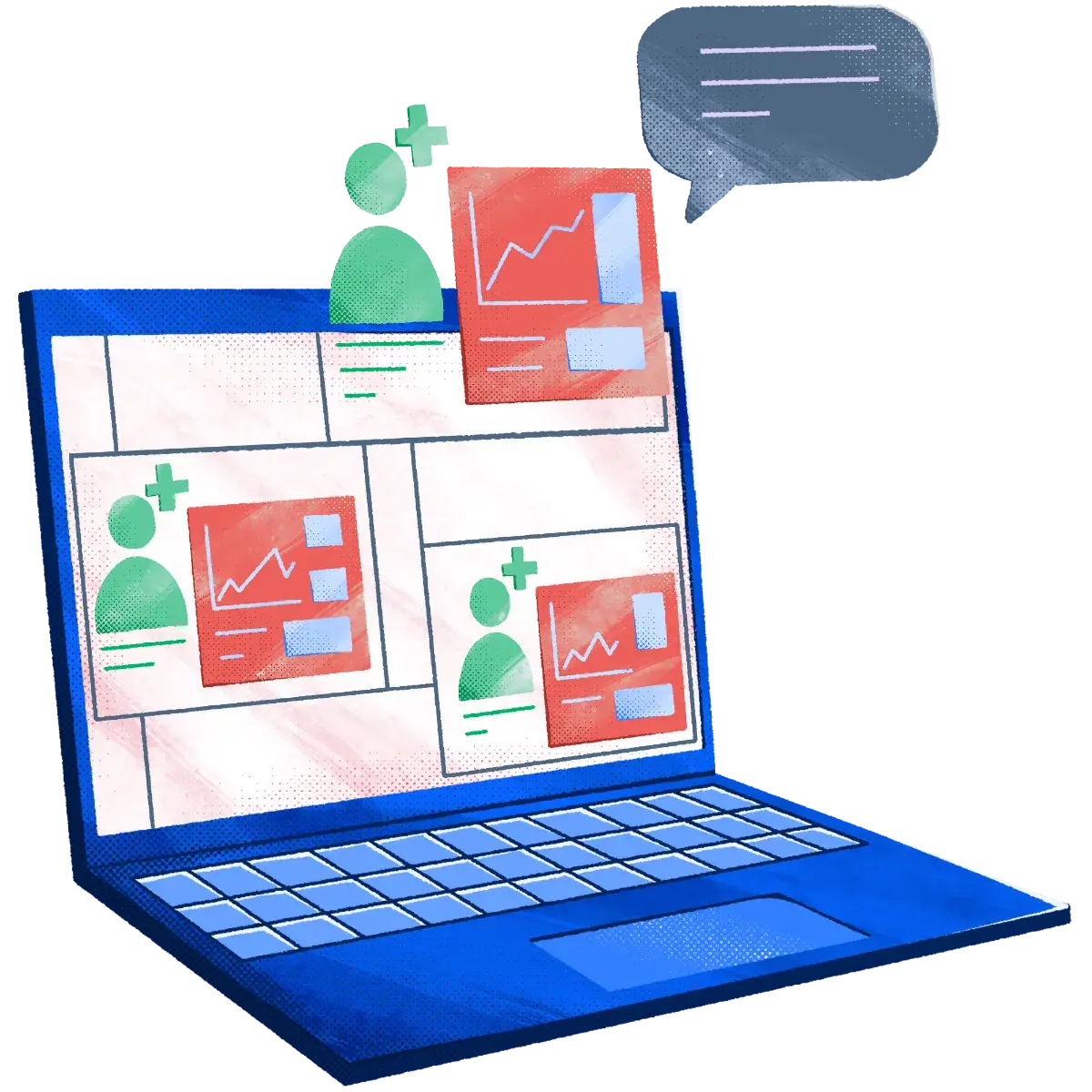 105-Laptop-Chat_bubble-Employees-Profiles-Graphs-Commenr-Talent-Resource 