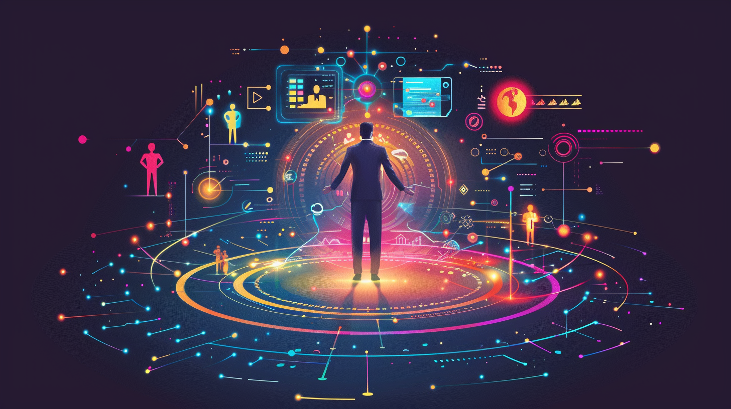 A conceptual image of a HR leader taking a Zen-like approach to their numerous tasks.
